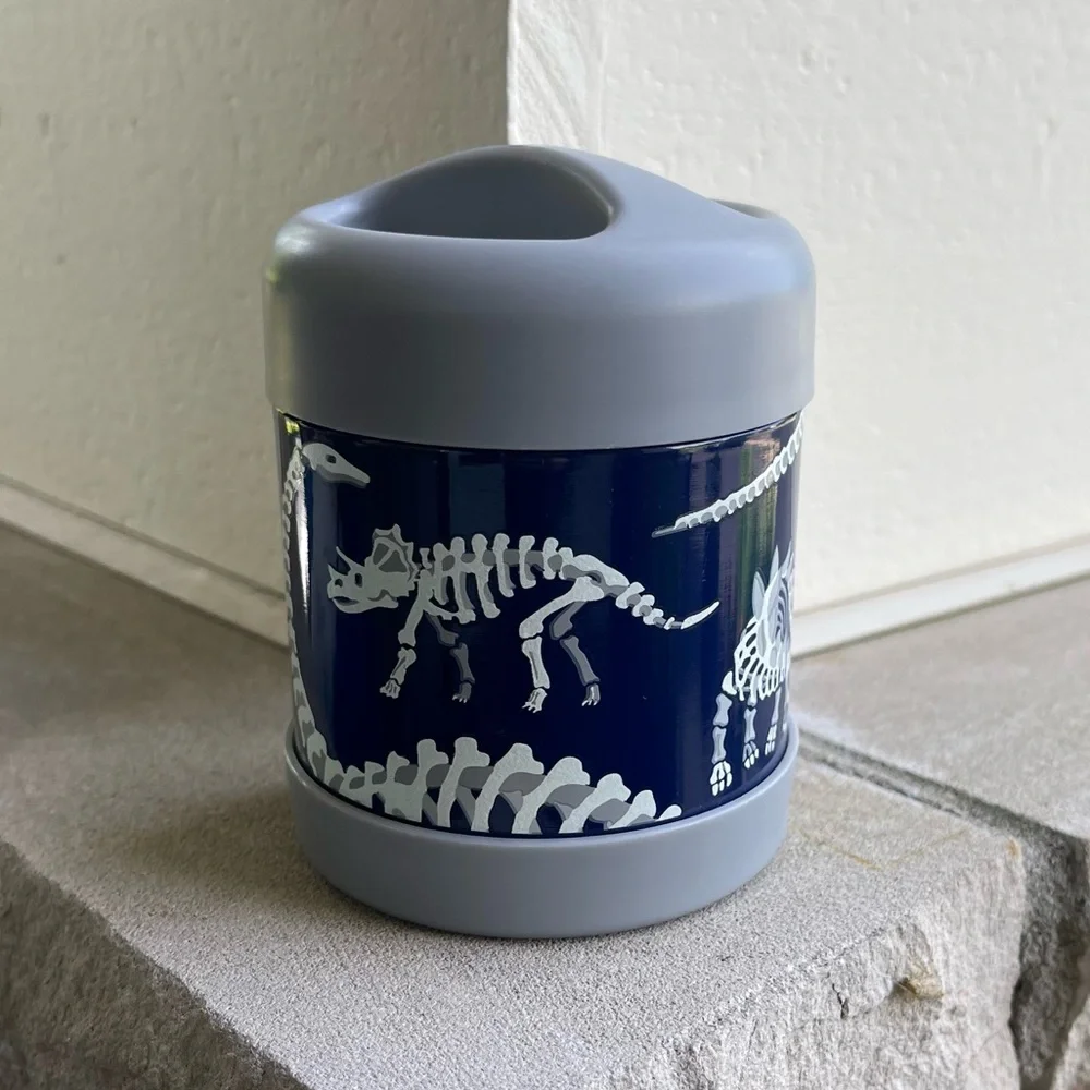 Pottery Barn Kids Mackenzie Blue/Gray Glow-in-the-Dark Dinos Hot Cold Container